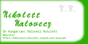 nikolett malovecz business card
